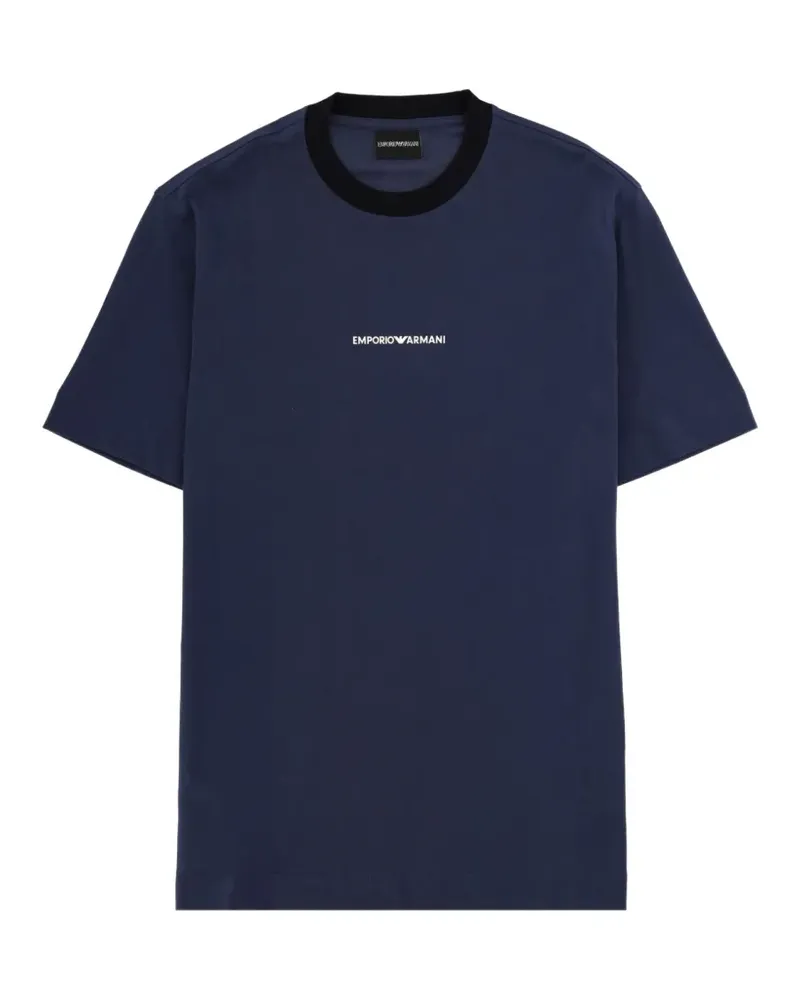 Emporio Armani logo-detail cotton T-shirt - Blau Blau