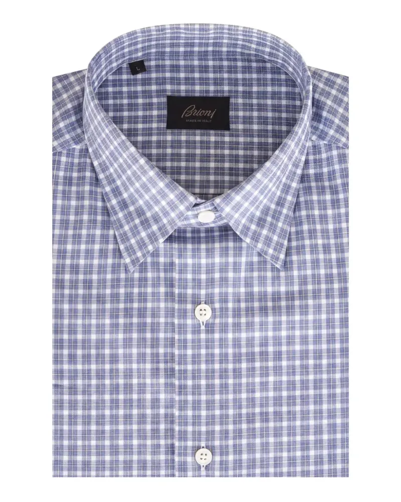 Brioni Kariertes Hemd - Blau Blau