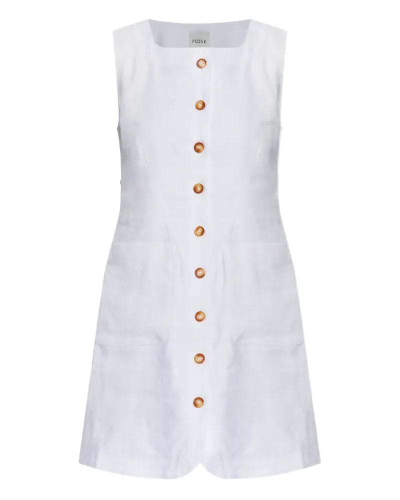 Posse Minikleid aus Leinen - Weiß Weiß