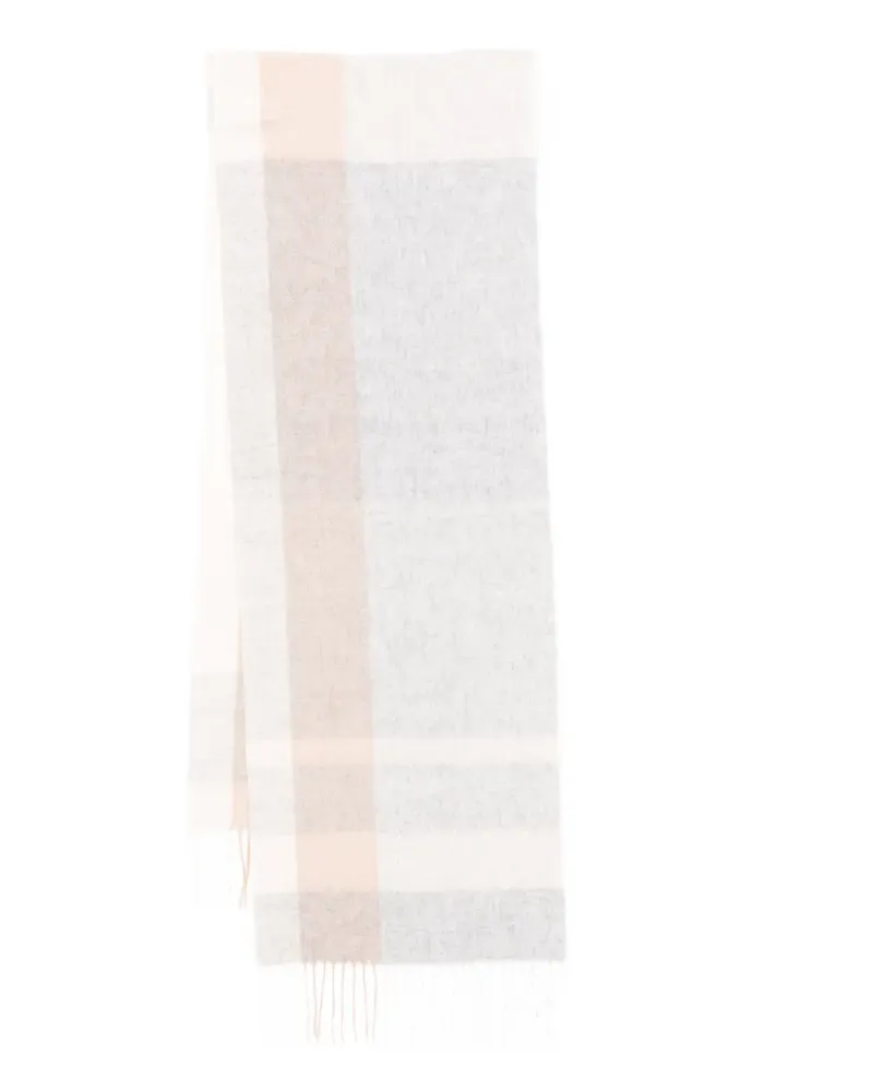 N.Peal checked cashmere scarf - Grau Grau