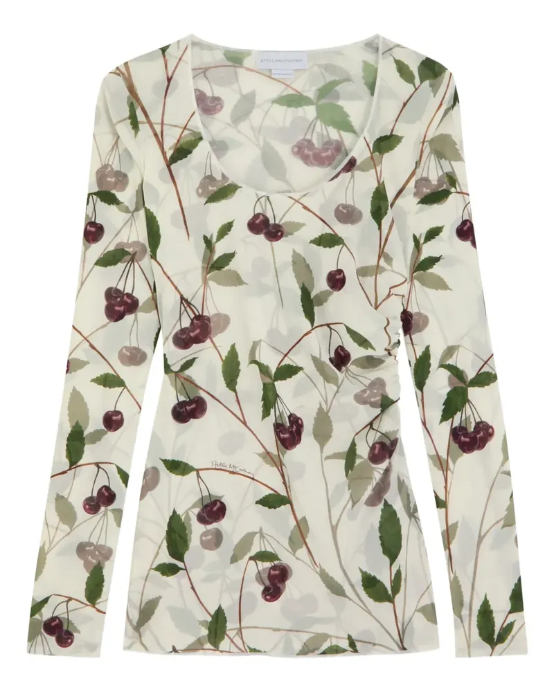 Stella McCartney Cherry-print top - Nude Nude