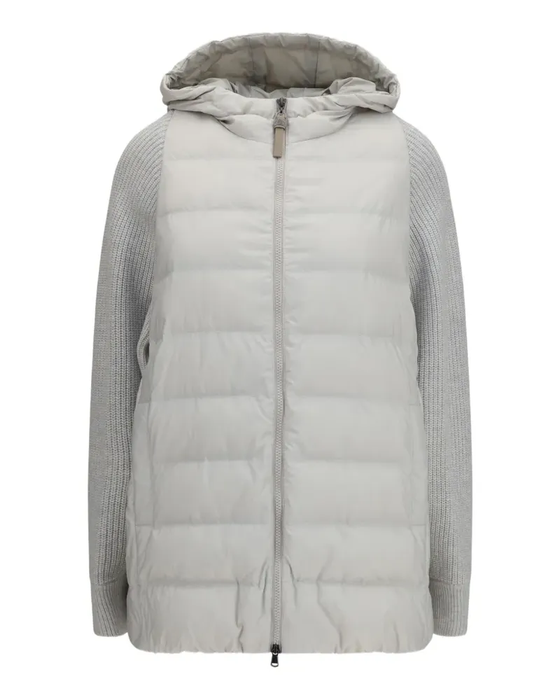 Brunello Cucinelli puffer zip-up hooded jacket - Grau Grau