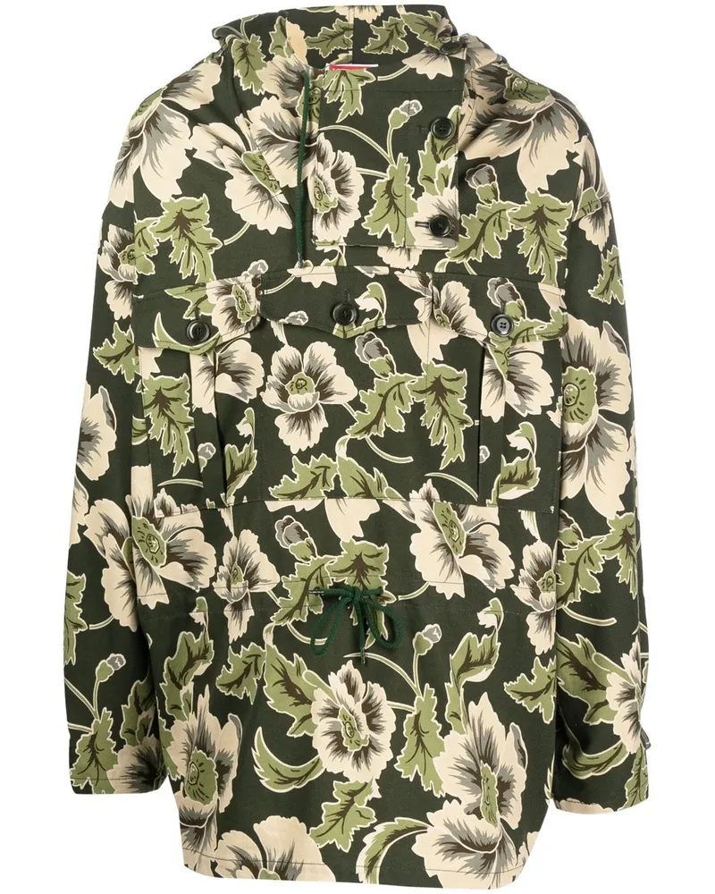 Kenzo Leichte Jacke mit Blumenmuster - Grün Grün