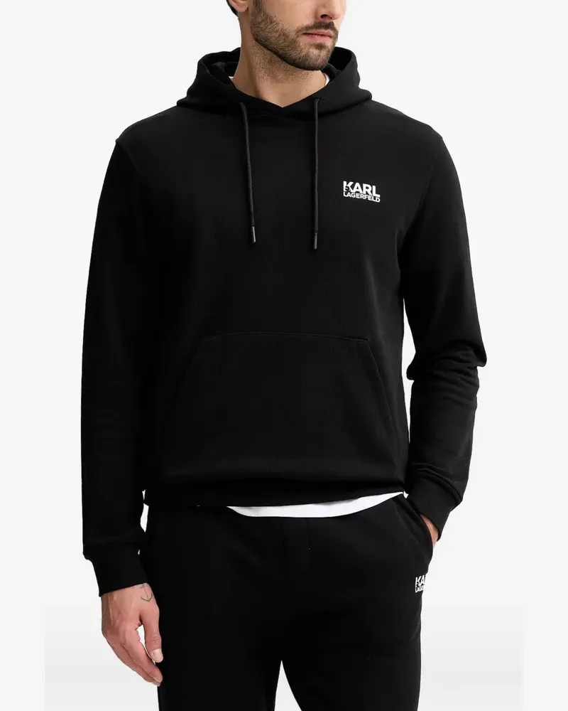 Karl Lagerfeld drawstring logo-print hoodie - Schwarz Schwarz