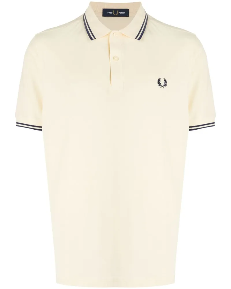 Fred Perry Gestreiftes T-Shirt mit Lorbeerkranz - Gelb Gelb