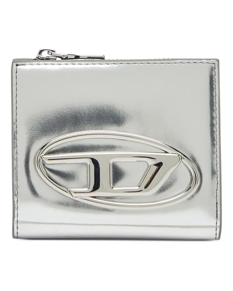 Diesel 1DR Portemonnaie im Metallic-Look - Silber Silber