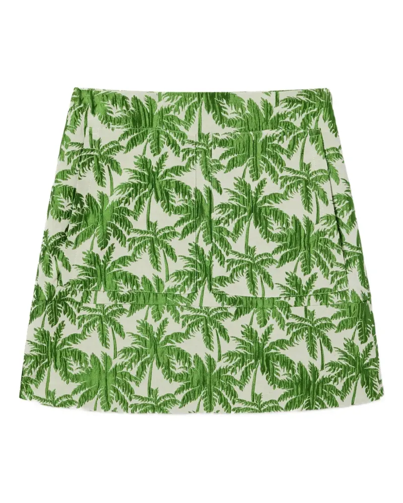 La DoubleJ Minirock mit Palmen-Print - Grün Grün