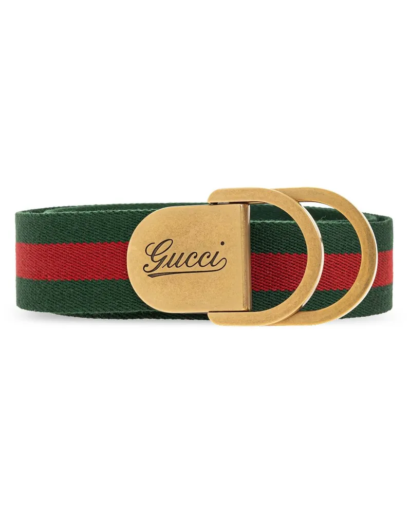 Gucci Gürtel mit Web-Schnalle Green