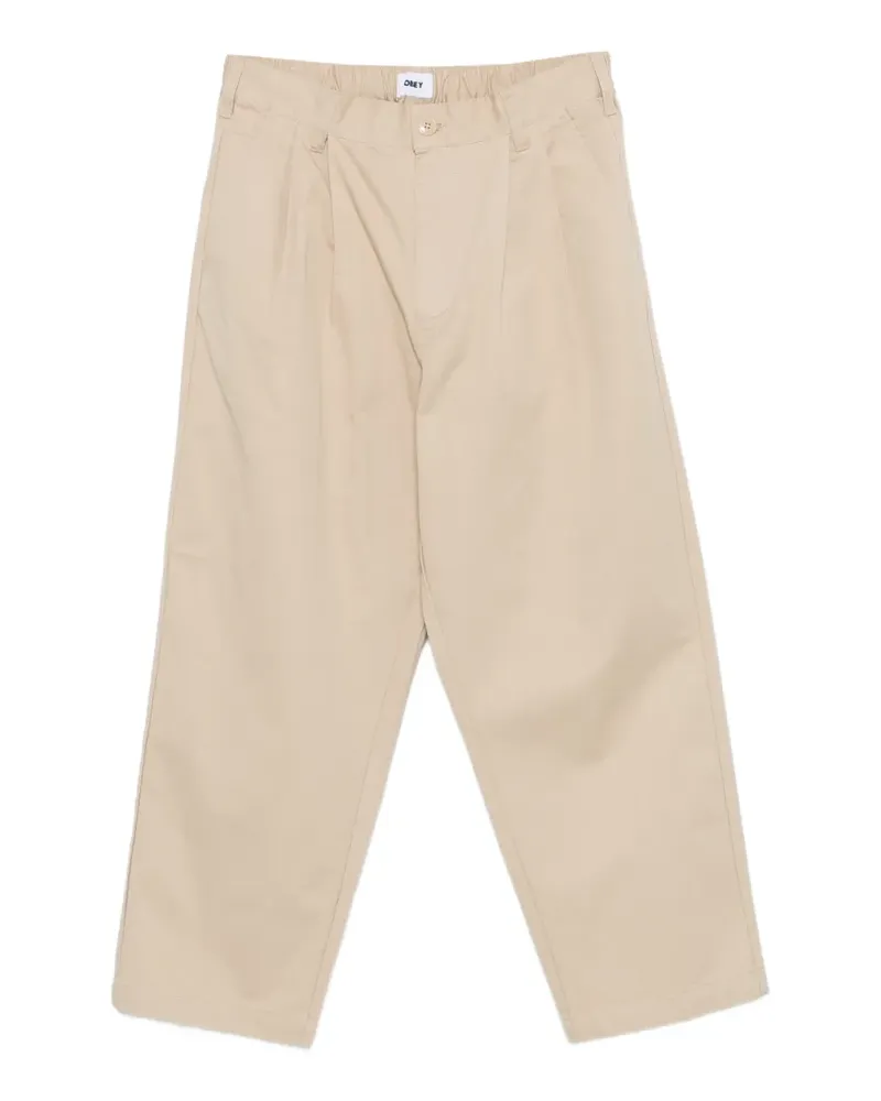 Obey Foster pleated trousers - Nude Nude