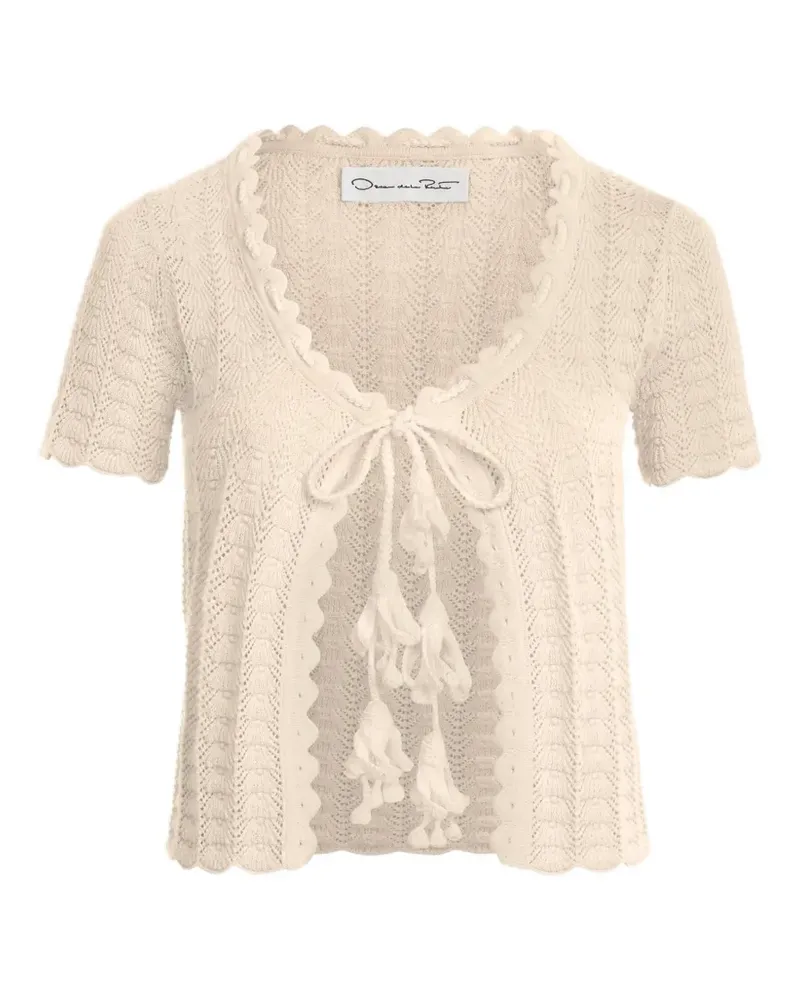 Oscar de la Renta Cardigan aus Pointelle-Strick - Nude Nude