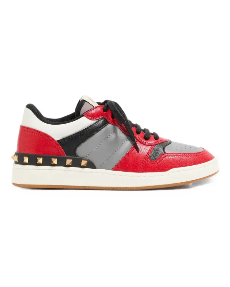 Valentino Garavani Zweifarbige Freedots Sneakers aus Ziegen- und Nappaleder mit Nietendetail - Rot Rot
