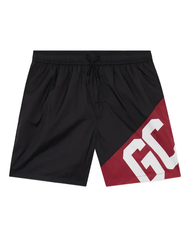 GCDS Badeshorts mit Logo-Bund - Schwarz Schwarz