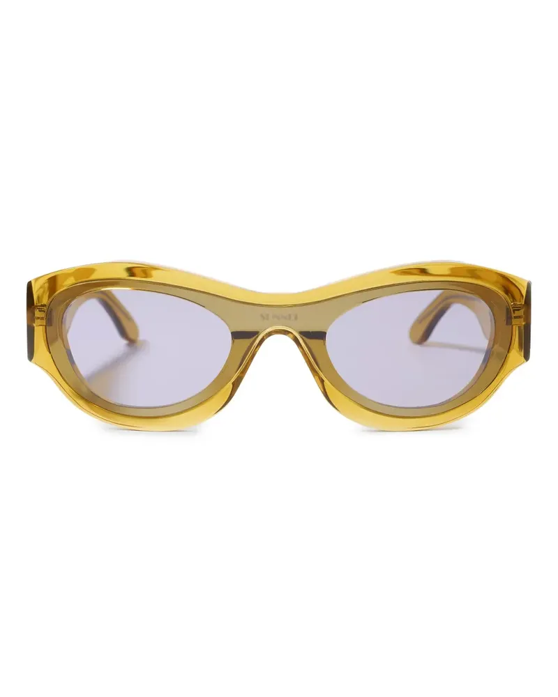 SUNNEI Sonnenbrille mit geometrischem Gestell - Gelb Gelb