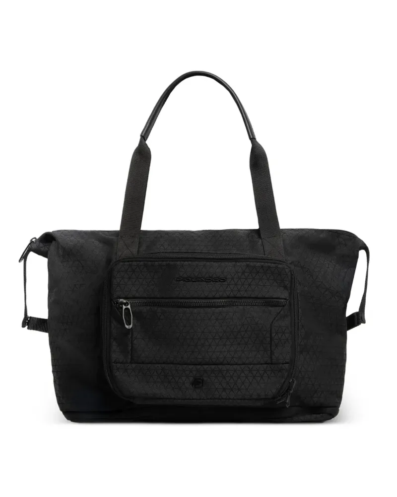 Piquadro Reisetasche mit geometrischem Muster - Schwarz Schwarz