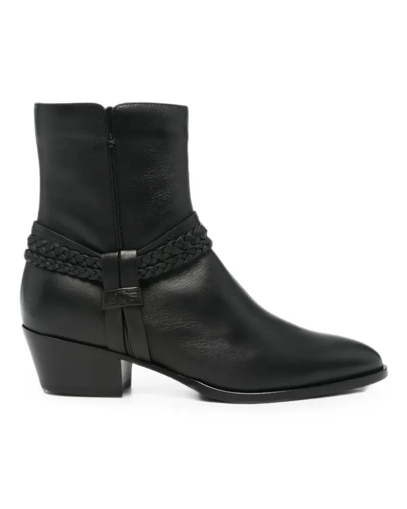 Truman's Shoes braided-strap leather ankle boots - Schwarz Schwarz