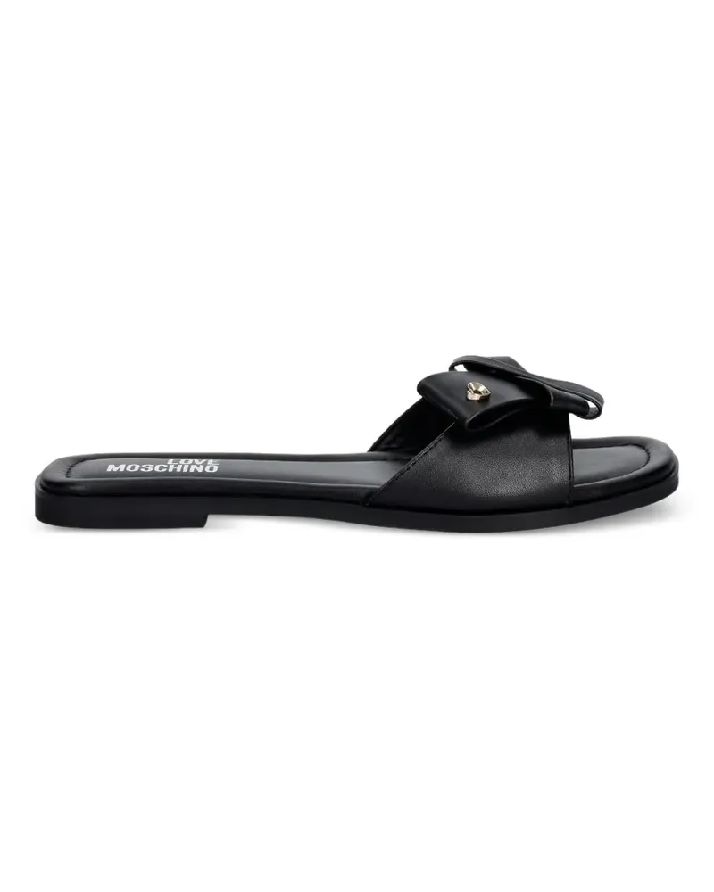 Moschino bow-detail heart-plaque sandals - Schwarz Schwarz