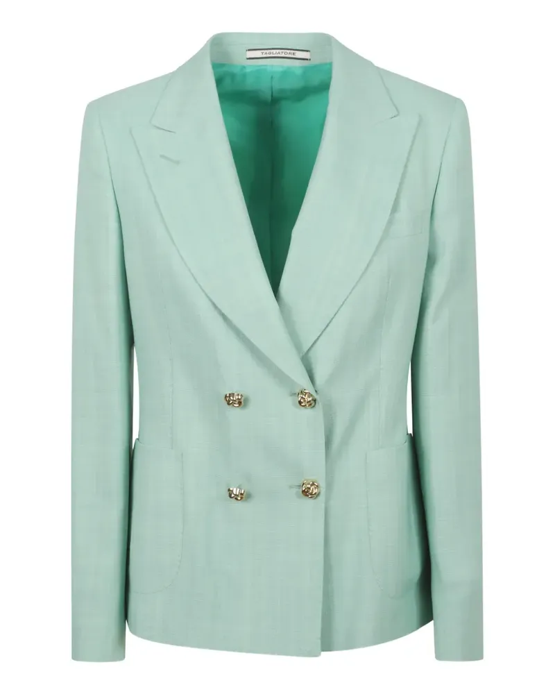 Tagliatore double-breasted slub-texture blazer - Grün Grün