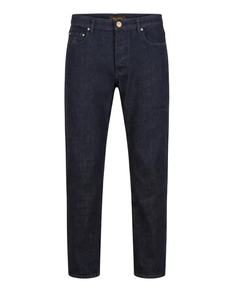 MOORER Gerade Jeans im Five-Pocket-Design - Blau Blau