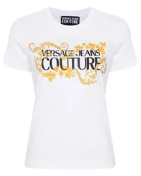 Versace Jeans T-Shirt mit Logo-Print Weiß