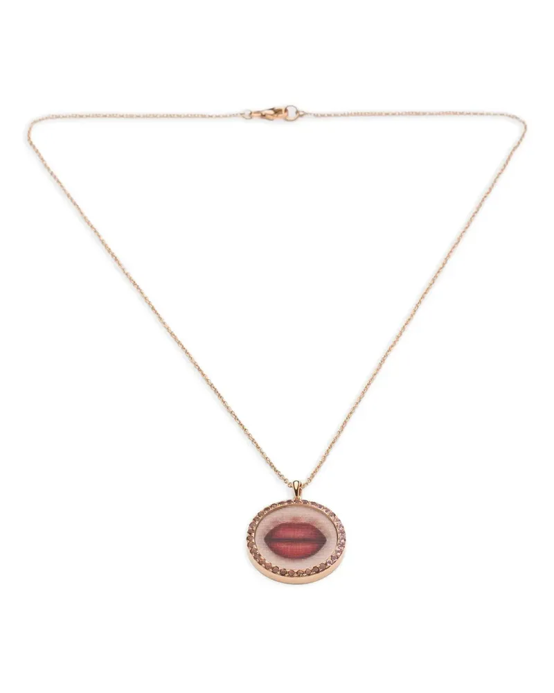 Francesca Villa 18K rose gold Sapphire Lips Necklace - Rosa Rosa