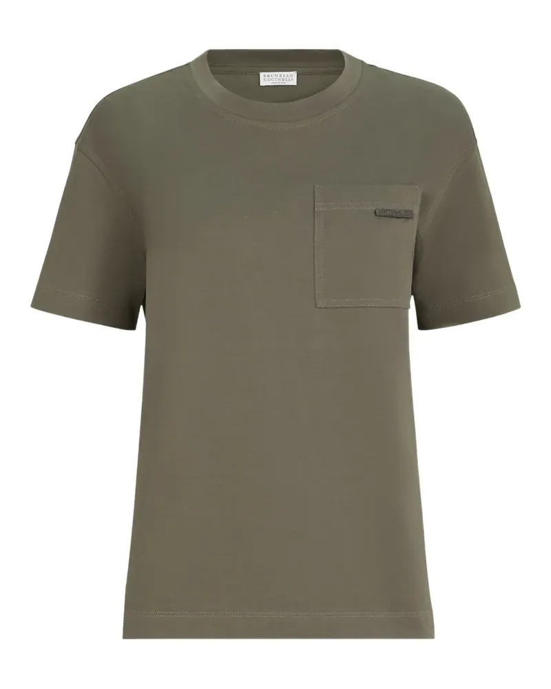 Brunello Cucinelli T-Shirt aus Baumwolljersey - Grün Grün