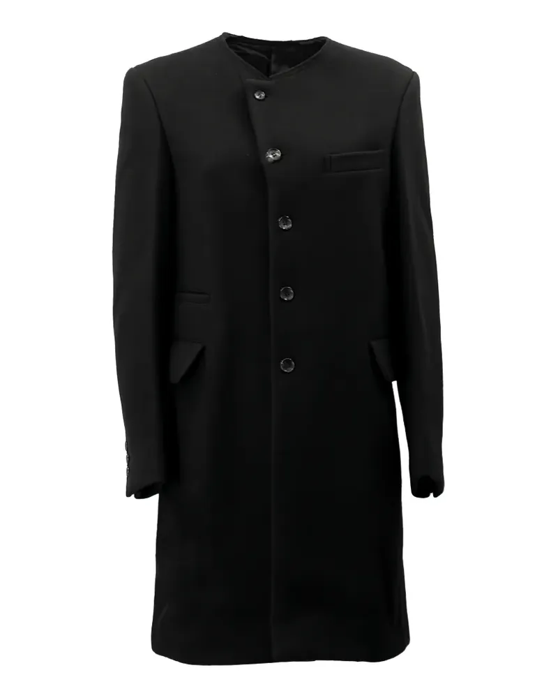 Comme des Garçons collarless asymmetric overcoat - Schwarz Schwarz
