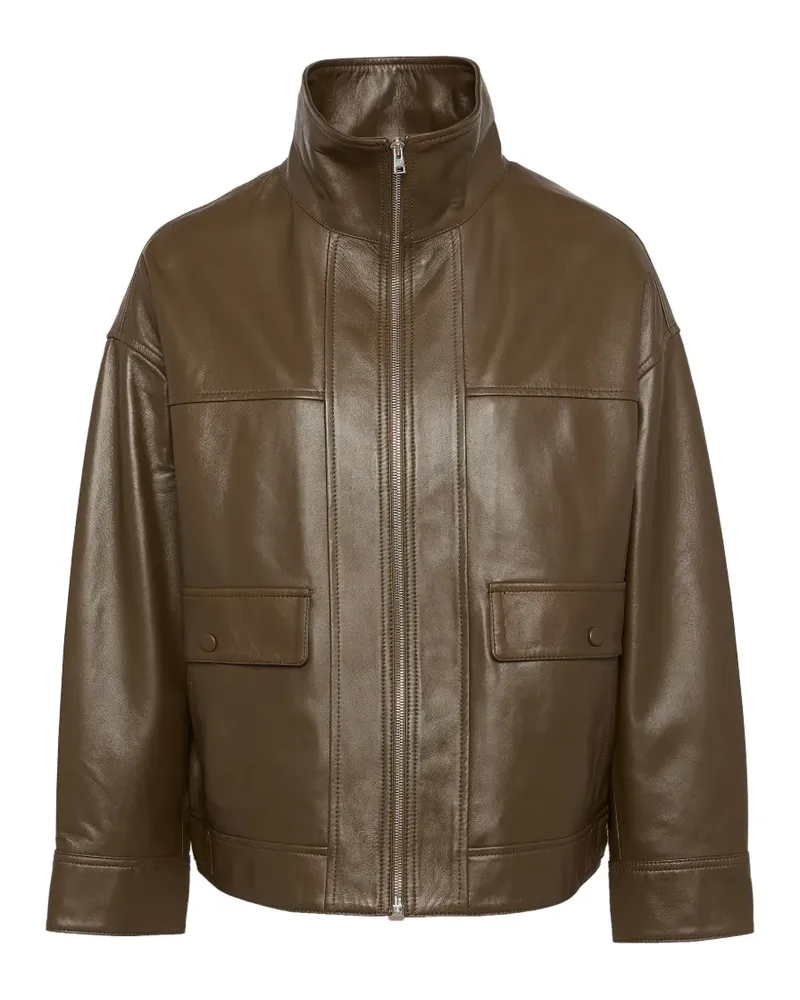 Yves Salomon Kurze Lammlederjacke - Braun Braun