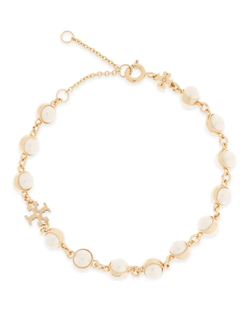 Tory Burch logo pearl bracelet - Gold Gold