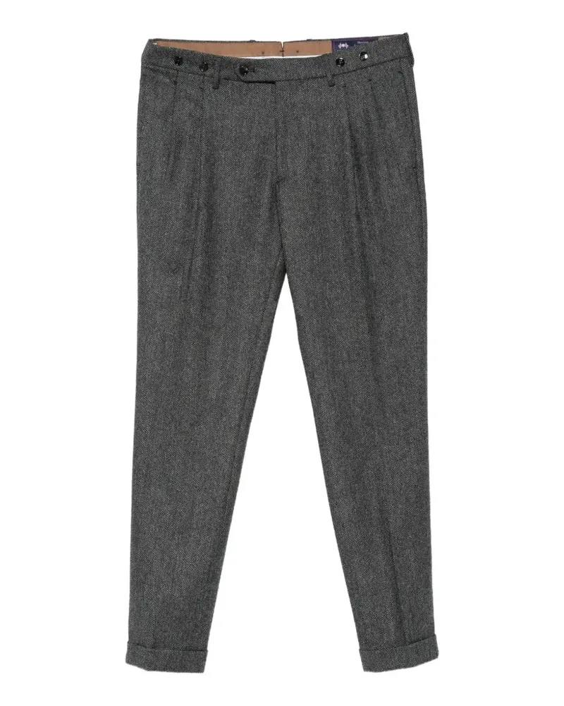 Berwich Barber Wollhose mit Fischgrätenmuster - Grau Grau