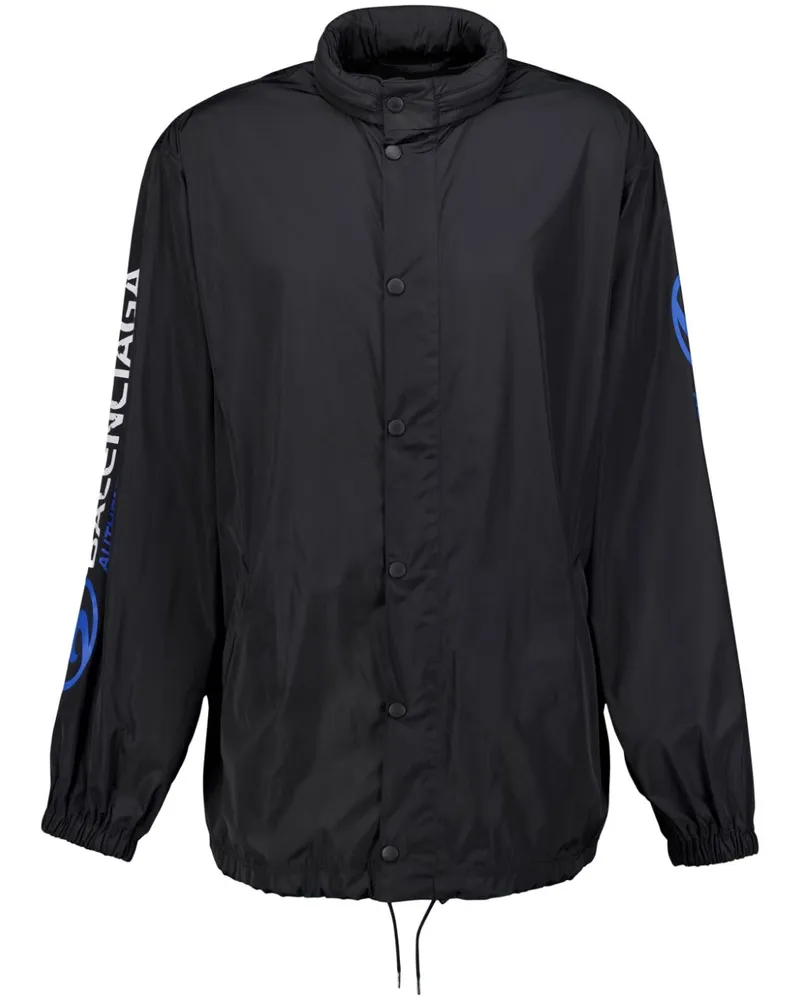 Balenciaga Kurzer Windbreaker - Schwarz Schwarz