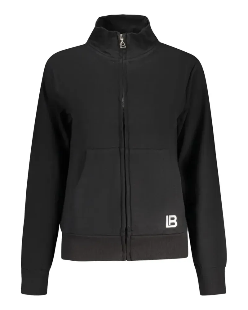 Laura Biagiotti logo-patch zip-up cardigan - Schwarz Schwarz