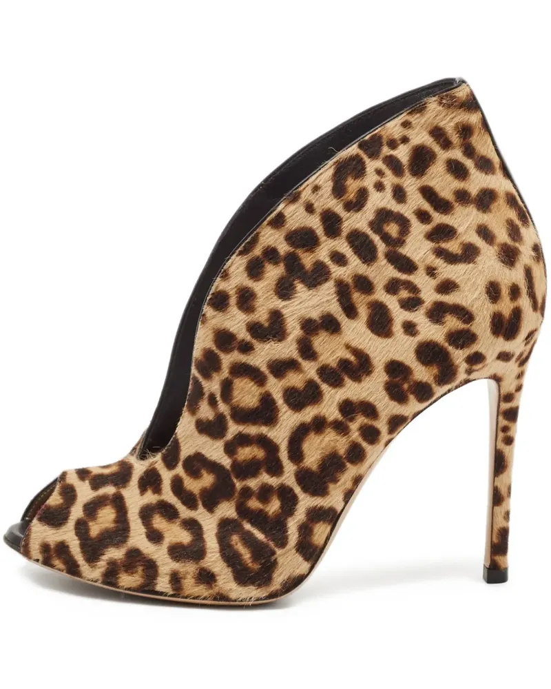 Gianvito Rossi Pre-owned Stiefeletten mit Leoparden-Print 100mm - Braun Braun