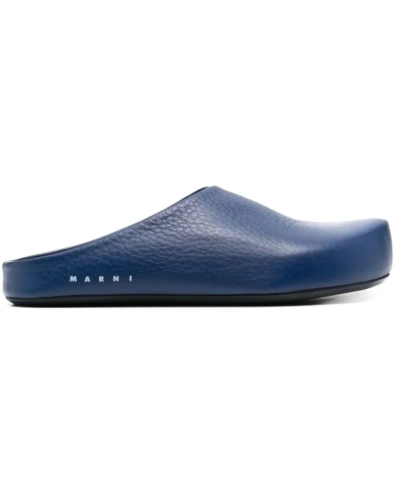 Marni Slipper aus strukturiertem Leder - Blau Blau