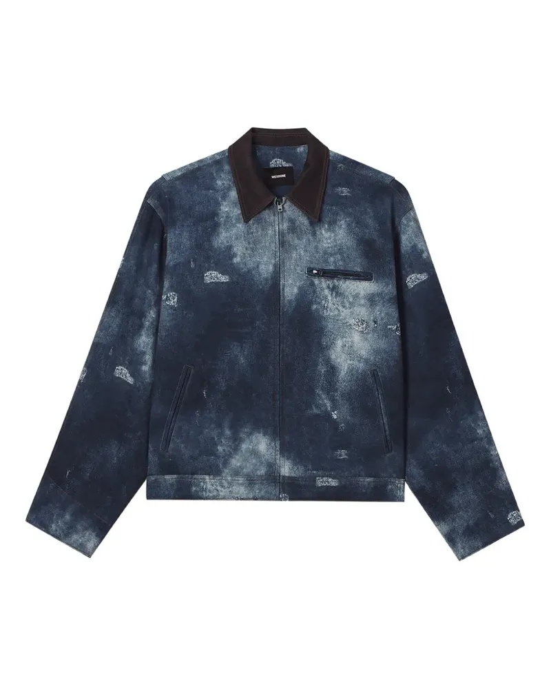 WE 11 DONE distressed bleached-effect jacket - Blau Blau