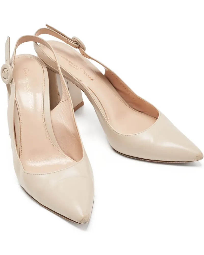 Gianvito Rossi Slingback-Schuhe mit Blockabsatz 90mm - Nude Nude