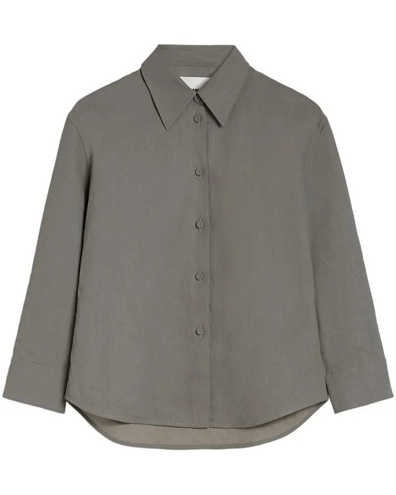 Jil Sander Hemd mit abgerundetem Saum - Grau Grau