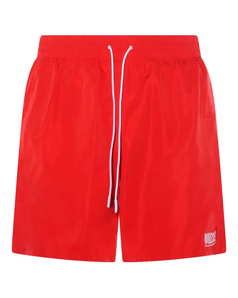 Diesel Badeshorts mit Logo - Rot Rot