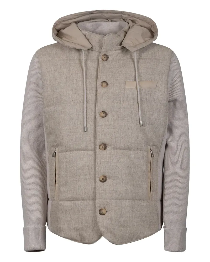 Gran Sasso Geknöpfte Kapuzenjacke - Grau Grau