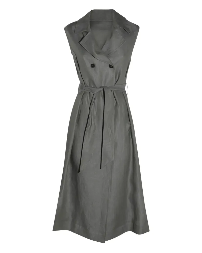 Glanshirt Kleid aus Leinen - Grau Grau