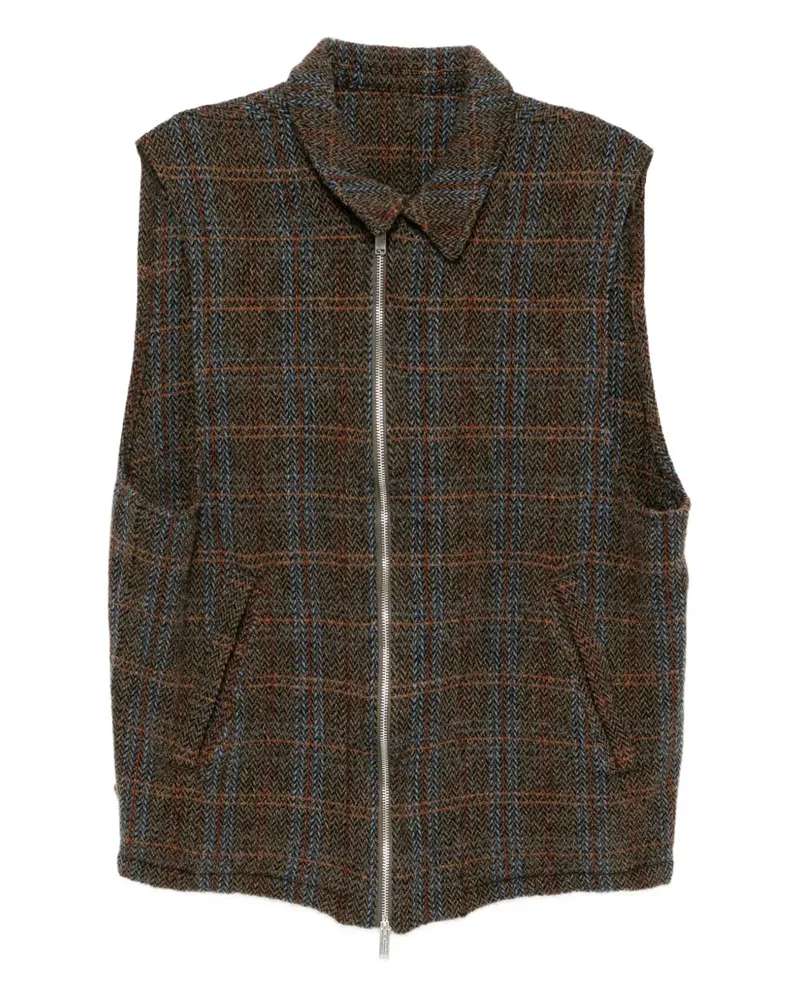 Undercover Karierte Weste - Braun Braun