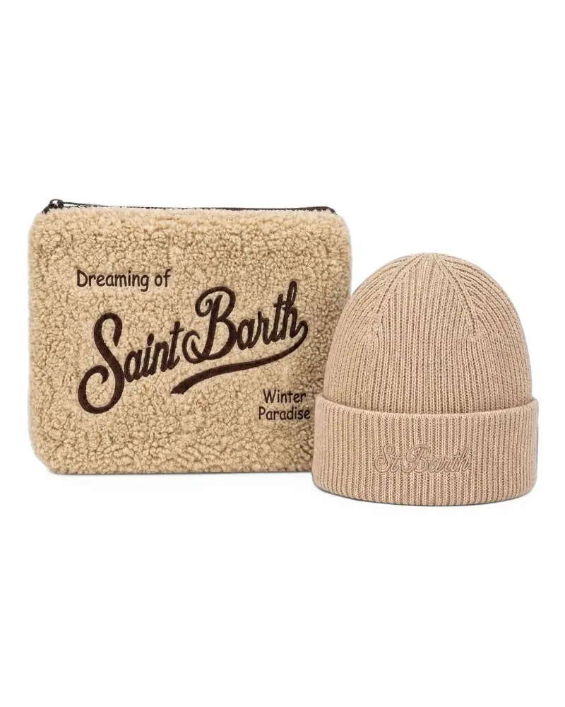 MC2 Saint Barth Set aus Beanie und Kosmetiktasche mit Logo-Stickerei - Nude Nude