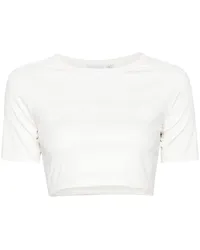 adidas Cropped-T-Shirt mit Logo-Print Weiß