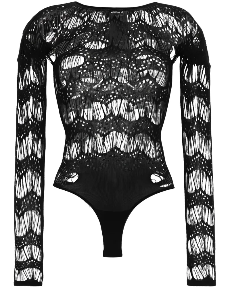 Saint Laurent Gestrickter Body aus Jersey - Schwarz Schwarz
