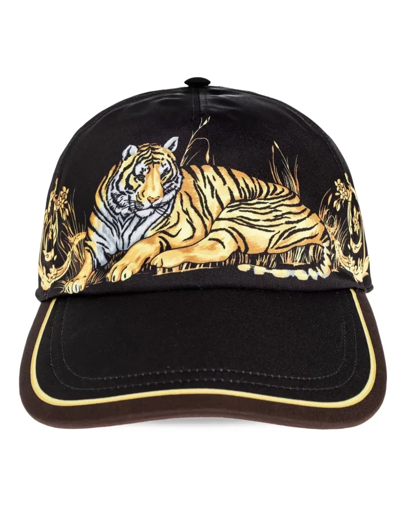 Versace Baseballkappe mit Tiger Baroque-Print - Schwarz Schwarz