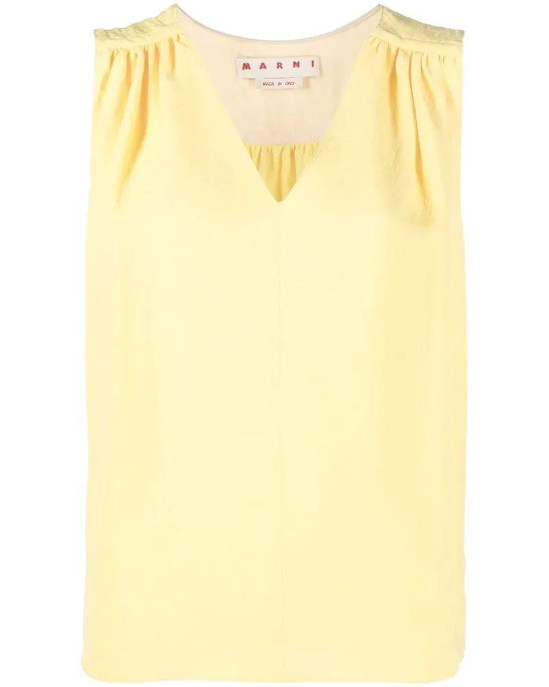 Marni Gerafftes Jacquard-Top - Gelb Gelb