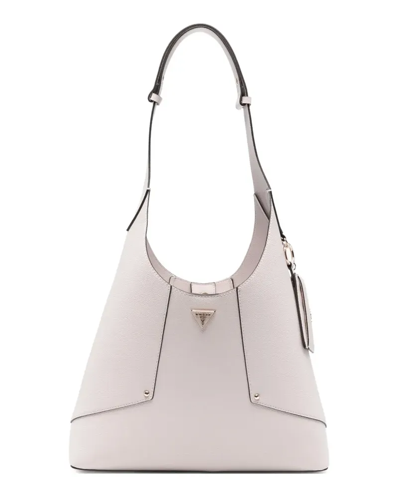 Guess Schultertasche mit Logo-Schild - Nude Nude