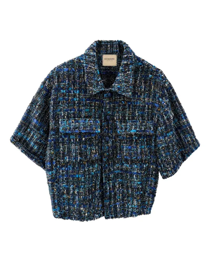 Edward Achour Kurzärmelige Tweed-Jacke - Blau Blau