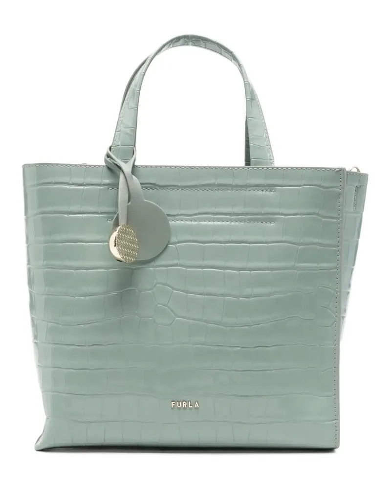 Furla croc-effect leather tote bag - Grün Grün