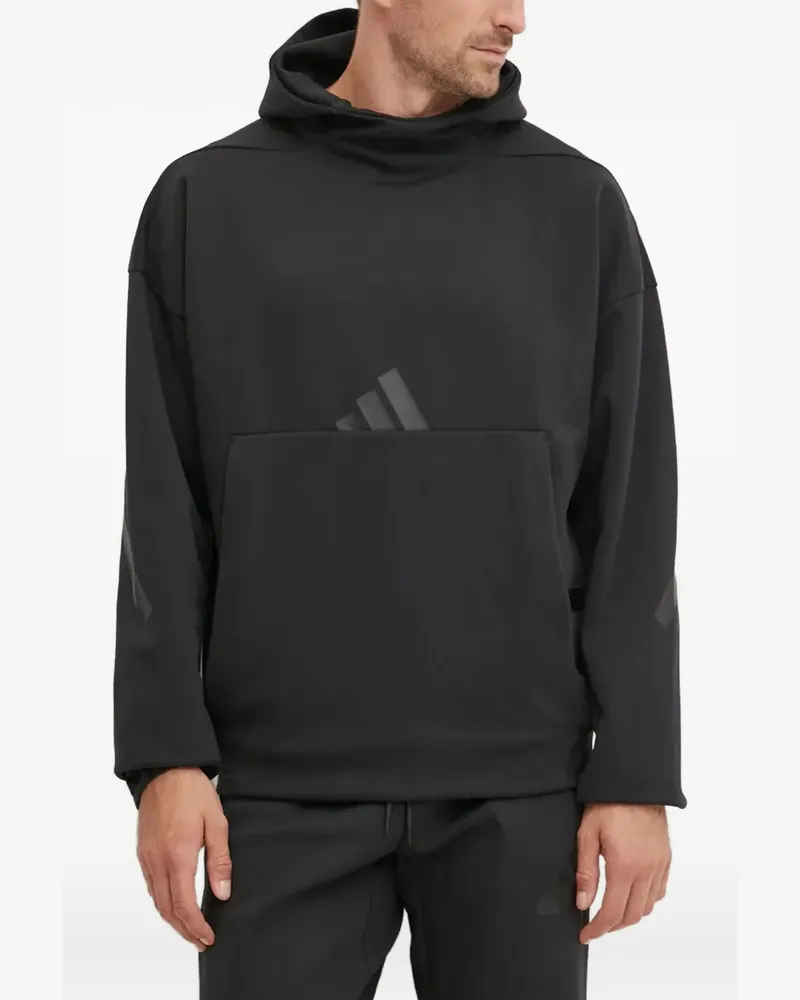 adidas kangaroo-pocket logo-detail hoodie - Schwarz Schwarz