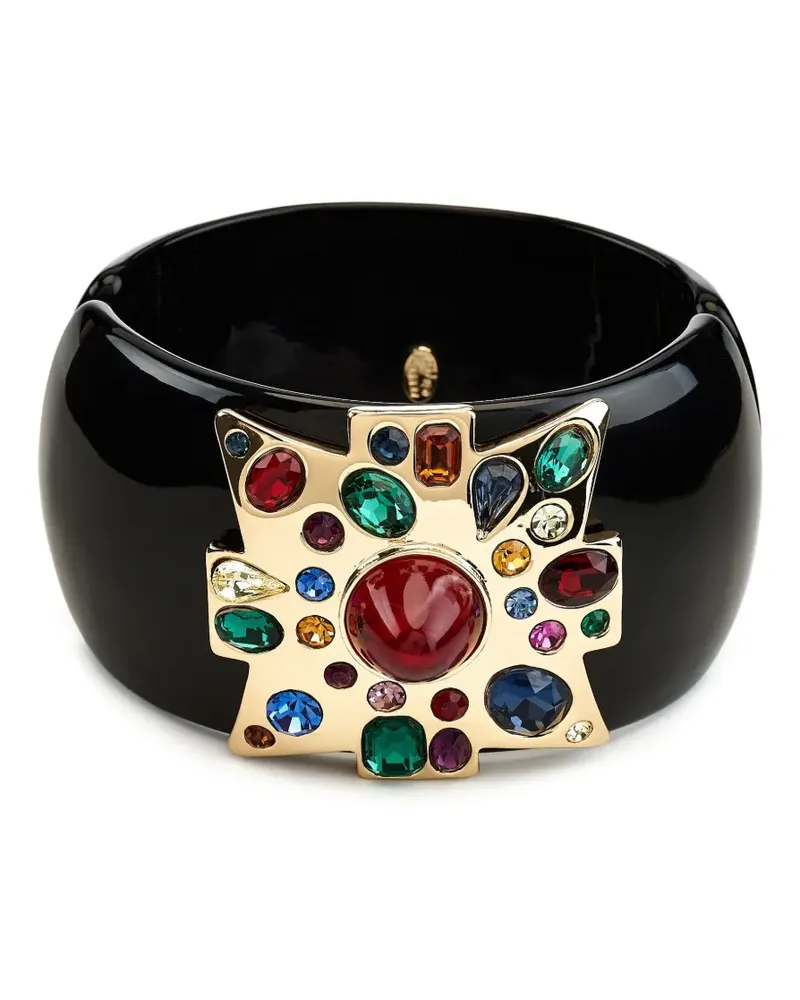 Kenneth Jay Lane Rubinarmband mit Kreuzmotiv - Schwarz Schwarz